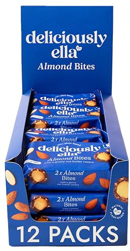 Deliciously Ella - Almond Nut Butter Bites, Gluten-Free, Vegan Friendly, Healthy Snack, 36g (12 packs)