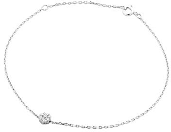 MIORE Armband Damen Diamant Armband Kette Weißgold 9 Karat / 375 Gold Elegantes Armband mit Diamanten Brillanten 0.07 Ct, Länge 18 cm Armschmuck