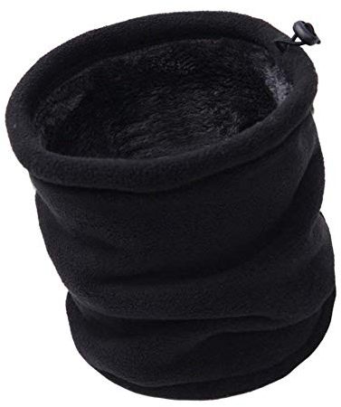 JOGVELO Fleece Polar Nackenwärmer Gesichtswärmer Schlauchschal, Sport Winddicht Schal Halstuch für den Winter (Schwarz)