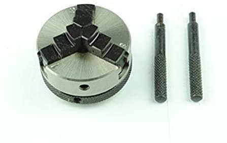 Mandrin de tour auto-centrage de 5,1 cm x 3 mors Filetage M12 x 1 mm pour tour Unimat SL et Db