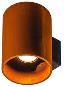 SLV RUSTY UP/DOWN applique murale extérieure LED IP65 acier rouillé CCT 3000/4000K 14W – éclairage haut/bas design rond pour façade, jardin, entrée – lumière indirecte, style unique
