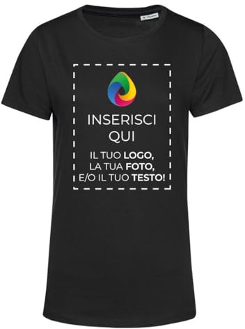 Teetaly Maglietta T-Shirt Donna con Stampa Personalizzata (Nero, M)