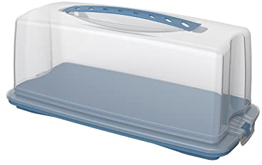 Rotho Fres Contenitore per Torte fresche con Coperchio e Maniglia per Il Trasporto, plastica per Uso Alimentare (PP) Senza BPA, Blu/Trasparente, Polipropilene