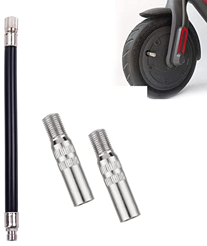 Pneumatici Valvola di Estensione Tappo,Valvola di Estensione Tappo Valve,Prolunga per Tappo Valvola,Metallo Valve Extende,Pneumatico Adattatore,Con 1 gonfiatore di estensione della gomma,Nero(2PC