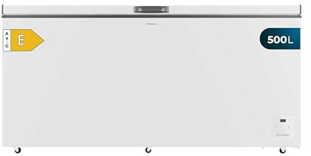 Cecotec Congélateur horizontal Bolero CoolMarket Chest 500 white E. Congélateur 500L, Classe E, Inverter Plus, Double Fonction, congélation rapide, contrôle électronique, sécurité enfants.