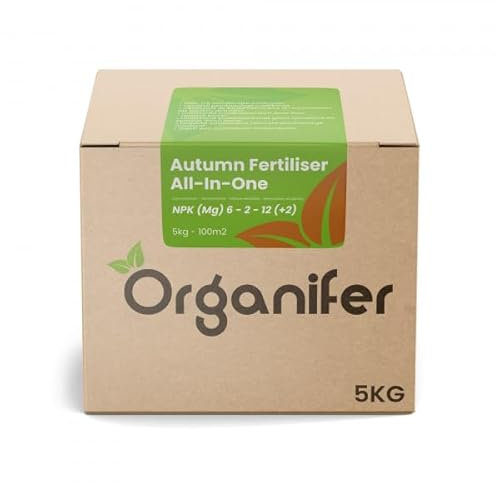 Herbstdünger All-In-One (5 Kg - 100 M2) - Reich An Kalium - Rasendünger Herbst - Rasendünger - Herbstdünger - Erhöht Die Widerstandsfähigkeit Des Rasens Gegen Frost - Trockenheit - Organifer