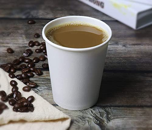 HOT BARGAINS, 6oz Single Wall White Paper Cups for Hot & Cold Drinks Premium Disposable Coffee/Tea Paper Cups Perfect for Your Home, Café, Work, Parties or Outdoors (200)