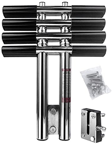 Scaletta per Pontile/Piscina/pontone con Raccordi, Doppia Scala Telescopica Verticale di Montaggio a Poppa per Bass Boat, Jon Boat e Piccola Barca, Carico 330 libbre (Dimensioni : 4-Step)