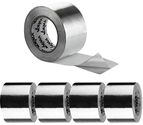DeTec Alu Klebeband Aluminiumband 5 Rollen 75 mm x 50 m Silber Aluband für Isolierung