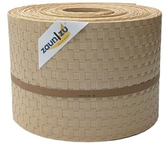 zaun|zu® Rattan 10x Einzelstreifen 2,55 Meter x 19cm | Sichtschutzstreifen PE für Doppelstabmatten UV-beständiger Sichtschutz | Zaunblende Made in Germany Beige 10x 2,55m