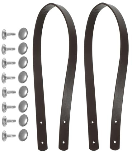 2 Stück 60cm Pu Kunstleder Handtaschenriemen mit Nieten, Dunkelbraun
