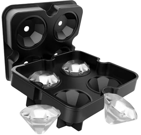 Molde De Cubitos De Hielo Molde De Hielo De Diamante De Silicona 3D Bandeja Para Hielo Apilable Moldes Para Cubitos De Hielo Para Cócteles De Whisky-Diamante