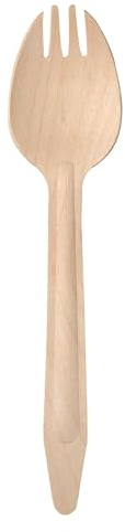 Eco-Products Renewable & Compostable 6.5 Wood Sporks, Case of 1000, FSC Certified Wooden Spork, Hot & Cold Food Friendly, Ridge Molded Into Handle for Better Grip and Increased Strength