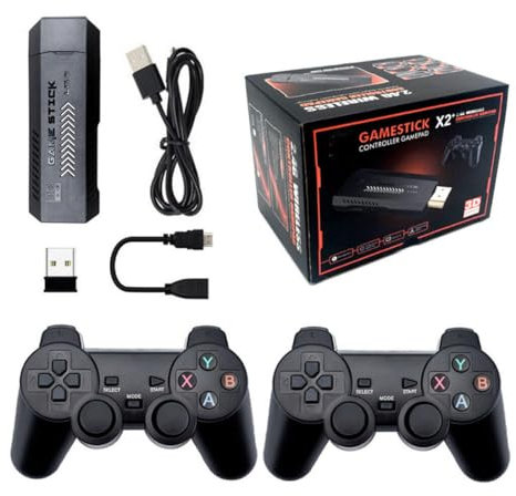 M10 X2PLUS Retro Game Stick 4K, 128G HD 2.4G P3 Controller Wireless Built-in 40.000 Giochi, Mini Emulatori Arcade Portatile Video TV Home Console per Bambini Adulti