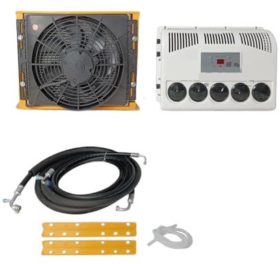 12V 24V Electric Split Parking Air Conditioner Car Truck Refrigeration Air Conditioning For Caravan Camper Van Tractor(A set of AC 24V)