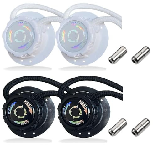 TELAIN 4 Stück Automatische Drehverschluss Schnürsenkel Keine Installation erforderlich, Kein Binden, Sneaker Lock Schnürsenkel für Unisex, Geeignet für Kinder und Erwachsene