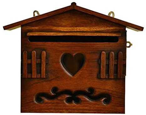 GFVCBVBMN Wandbriefkästen Retro-Wandbriefkästen aus Holz, abschließbarer, sicherer Briefkasten für den Außenbereich