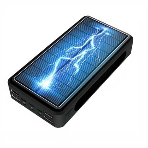 Chargeur Solaire, Banque d’Alimentation Solaire 100000Mah, Chargeur Portable Haute capacité, Charge Rapide, Batterie Externe avec indicateur d’état LED, avec 5 Sorties compatibles pour Smart