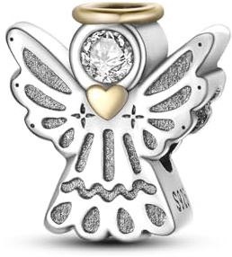 CYMYSS Charm Ciondoli Donna in Argento 925 Compatibili con Bracciali e Collane Europei, Ciondolo Pendente Bead, Clip Stopper e Catena di Sicurezza, Regalo Donna