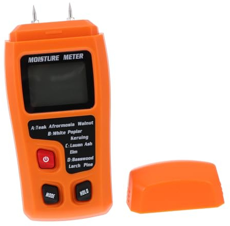 SHINEOFI 1pezzi Misuratore Umidità Legno Portatile per Uso Domestico Display LED Rilevatore di Umidità per Pavimenti Carta Pareti Sonda Affilata e Coperchio Protettivo