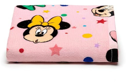 Caleffi Asciugamano Bambina MinnieFiocco 50x80 cm in Spugna 100% Cotone 320 g/m² Rosa