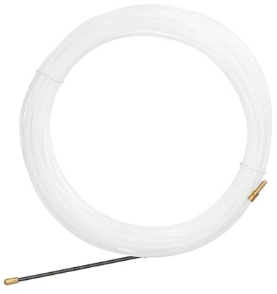 10 Meter Weiß Kabeleinziehhilfe, 3MM Glattheit Nylon Gefedert Kabelziehhilfe, Verdicken Flexibilität Kabel Einziehhilfe, Dauerhaft Zugdraht für Leerrohre, für Elektriker und Bastler