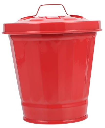 SOIMISS Poubelle De Bureau Fer Avec Couvercle Bac De Stockage De Débris Seau Utilitaire Compact Pour Comptoir Maison Ou Bureau