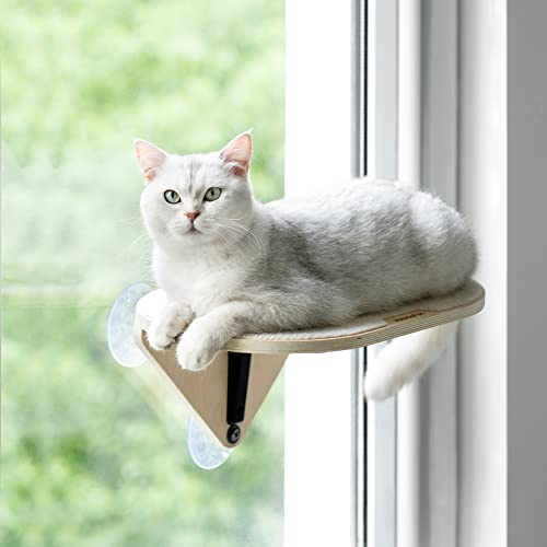 EDAGNY Hamaca Gato Ventana Plataforma de Madera con Potentes Ventosas 1pcs