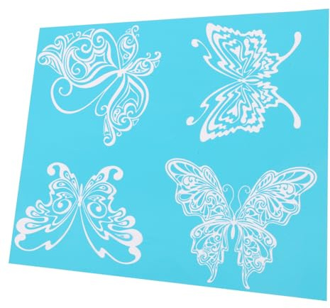 PLAFOPE Professionelle Schmetterlings Schablone Selbstklebend Wiederverwendbar Siebdruck Mesh Transfer DIY Malerei Zubehör für Textil Dekoration