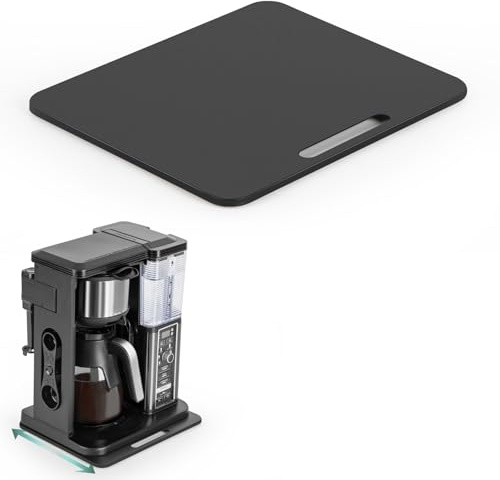 ANBOXIT Metal Appliance Slider, Sliding Tray for Coffee Maker,360° Effortless Movement,Small Appliance Rolling Tray for Counter, Coffee Pot Slider, Wide - Small (10D x 12W)