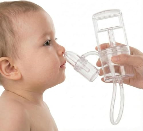 Mouche Nez Bébé à Pompe – Aspirateur Nasal Manuel, Suction Réglable, Anti-Reflux, Embout Doux, Collecteur Transparent, Hygiénique et Silencieux – Dégage le Nez en Douceur