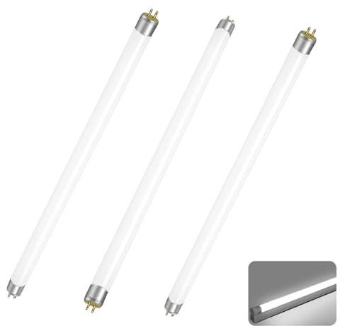 15W T8 Fluorescent Tube 450mm, G13 Base T8 Fluorescent Light Tubes, 6000K Cool White, 1100LM, Plug & Play Strip Light Bulb, No Flicker, 220V Energy Saving Light for Kitchen, Bathroom, Garage, 3 Packs
