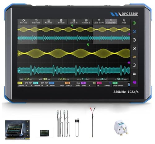 UTTASU Dpos350P 4 In1 Schermo Piatto Oscilloscopio Generatore di Segnale Analizzatore di Spettro Doppio Canale Con Frequenza di Campionamento In Tempo Reale 1Gsps