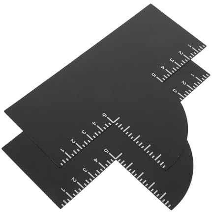 Mikikit 2 Pezzi Scheda Potenziamento con Misure Ergonomica per Modellare Barba e Attaccatura Capelli Riutilizzabile Strumento Allineamento Linee per Styling Preciso in Salone e