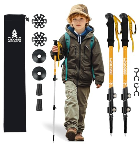 Teleskopiska Vandringsstavar för Barn Telescopische Kinder Trekkingstokken voor Hiking–Lichtgewicht Verstelbare Aluminium Wandelstokken met Quick Lock Systeem voor Jongens, Meisjes en Kinderen