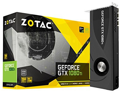 ZOTAC GeForce GTX 1080 Ti 11 GB Blower grafikkort (NVIDIA GTX 1080 Ti, 11 GB GDDR5X, 352 bit, base-takt 1480 MHz, Boost-takt 1582 MHz, 11 GHz)