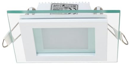 Vetrineinrete® Pannello led incasso slim bordo in vetro quadrato 6 9 12 18 24 watt luce calda 3000k (12) C73