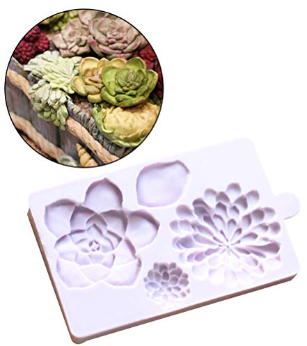 Cute Succulent Flower Plants DIY 3D Silicone Mold Making Ice Blocks Candy Fondant Chocolates Soaps Cake Decorating Mousse Jelly Candles Baking
