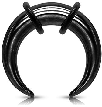 beyoutifulthings Dehn-Stab Taper Buffalo Horn Edelstahl viele Farben O-Ring Dehnanhänger Universal-Piercing Ohr-Piercing Ohr-Schmuck 1,6-10mm
