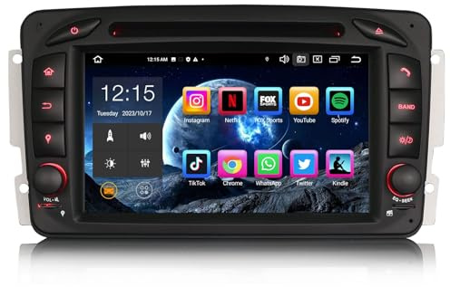 Erisin 7 Zoll 4GB+64GB Android 14 Autoradio mit Navi GPS CD Player für Mercedes Benz A/C/CLK/G Klasse W203 W209 W463 Viano Vito W639 Carplay Android Auto Bluetooth 5.0 WiFi DSP USB RDS DAB+ FM Canbus