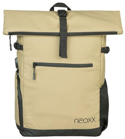 neoxx - VIBE Rolltop Rucksack mit Laptopfach, USB-Hub, Wasserabweichen, perfekt für Uni, Büro, Freizeit, Reisen. ca.19 Liter Volumen
