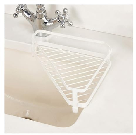 jinyi2016SHOP Küche Regal Dreieck Lagerregalküche Eckregal 2 Schichten Topfregal Teller Trocknung Kleiderbügel Herd Lagerung Organizer Küchenzubehör Regal küche arbeitsplatte (Color : White s)