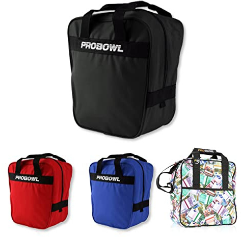 1 ball bowlingväska – Pro Bowl Basic Single Tote – Bowlingväska för boll och skor – bärbar smal – vadderad bolltallrik – lätt bowlingväska med bärhandtag – väska män kvinnor barn