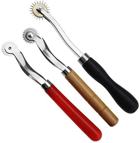 eMagTech 3 Stück Markierrädchen Verfolgungsrad Kopierrad Nähwerkzeug Nadelspitze Schneiden Werkzeug für Lederhandwerk Professional Schneiderrädchen