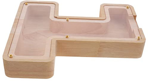 SAFIGLE Holz Sparschwein Transparent Spardose Figurenform Tragbar Für Mädchen Dekoration Robust Langlebig Tägliche Einsparung Schreibtischputz Kinderlehrmittel