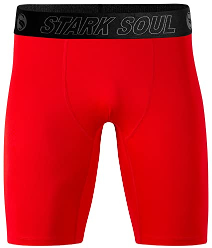 Stark SOUL® komprimeringshorts – korta kompressionsbyxor, sportshorts för män | olika färger, storlekar: M, L, XL och XXL, röd, M