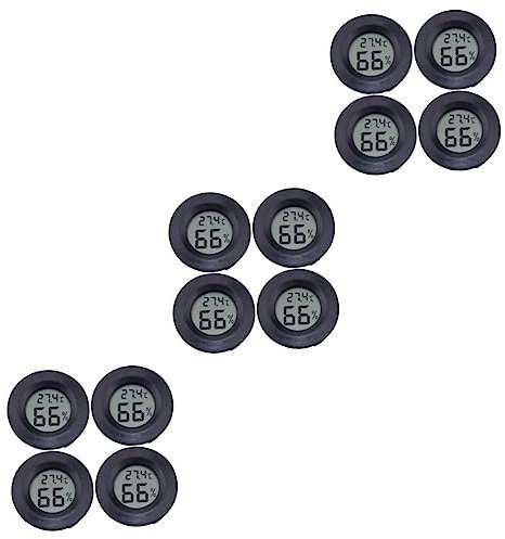 iplusmile 12 Stk Runde Eingebettete Elektronik Thermostat Für Zu Hause Lcd Digital Feuchtigkeitsmesser Für Terrarien Reptilienzubehör Runde Feuchtigkeits-temperaturanzeige Sensor Drinnen