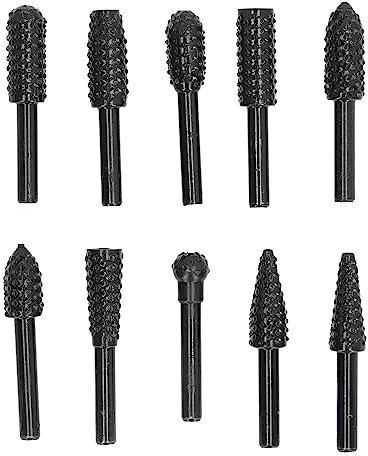 Fräser-Set aus Hartmetall, 1/4 Zoll, Doppelschaft, Schleifmaschine, Drehwerkzeug, Reibe, Zubehör für Holzschnitzerei