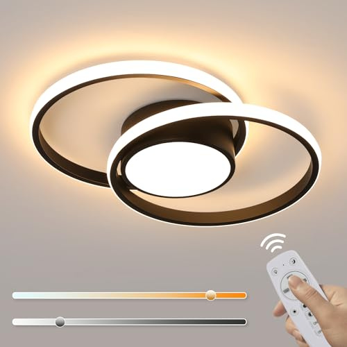 Comely Plafón LED Regulable 40 W 4500 lm – 40 cm – Cambio de color 3000-6000 K con mando – Diseño Redondo Moderno para Salón, Dormitorio, Cocina
