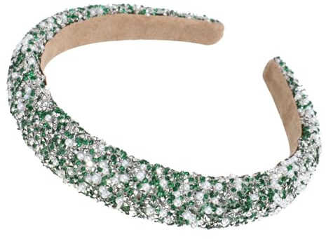 UOPMQGB Damen & Mädchen Strass-Glitzer Stirnband, funkelnde Pailletten Dekoration, Mode Damen Hut Schmuck, gepolsterte Haarbänder Damen Haarschmuck Mädchen Haarbänder (1 Stück, Grün)